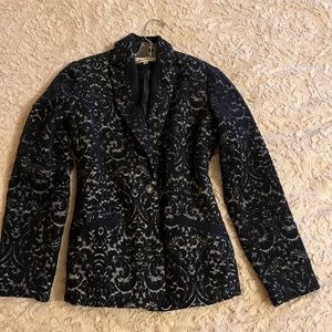 Cabi Jacquard Jacket, Navy blue